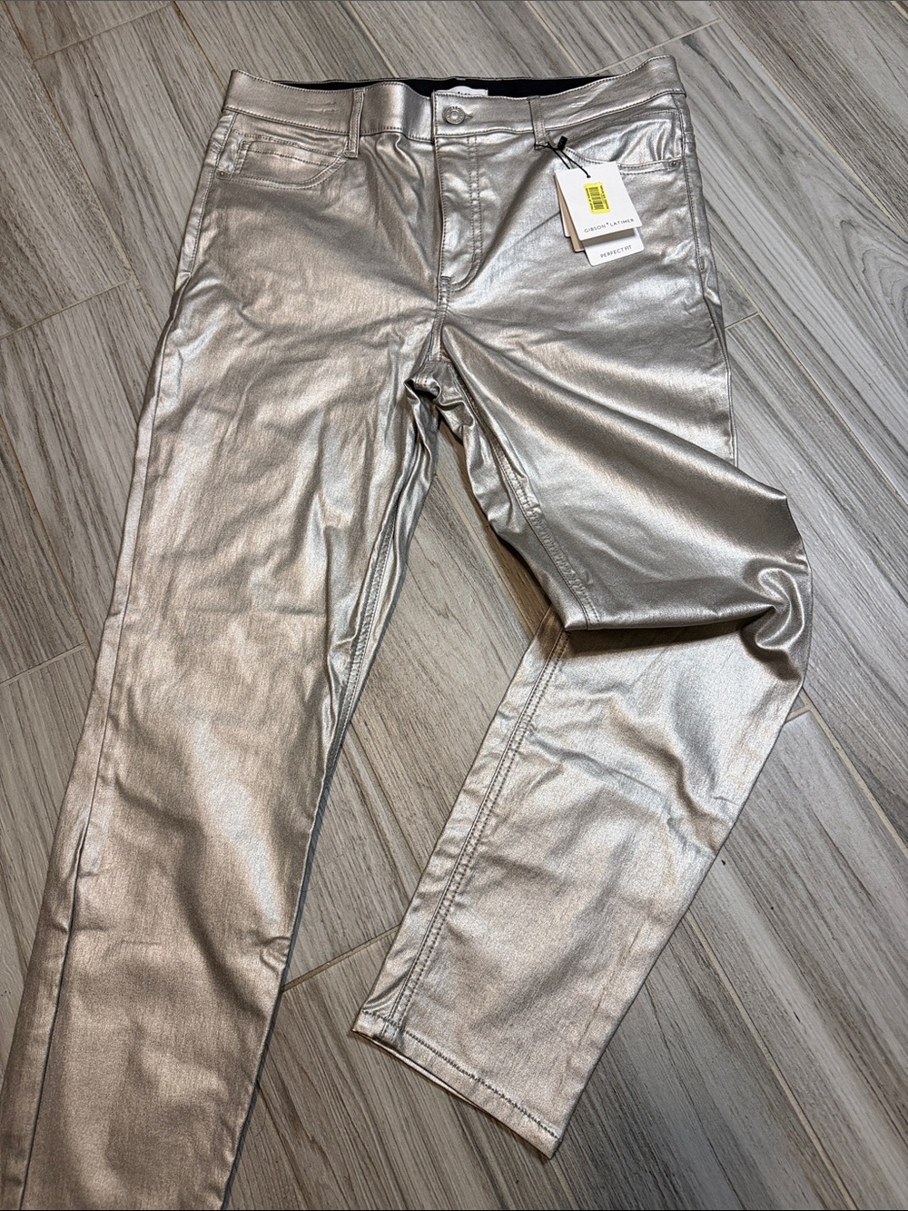 Gibson Latimer Silver Metallic Skinny Jeans